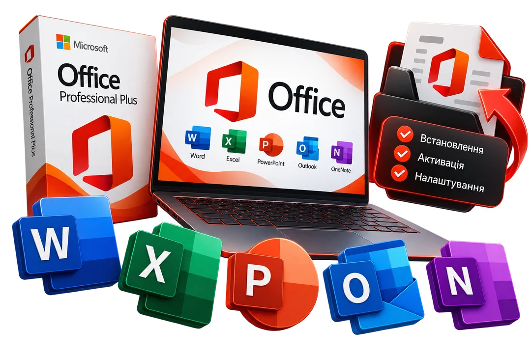Ноутбук и приложения Microsoft Office